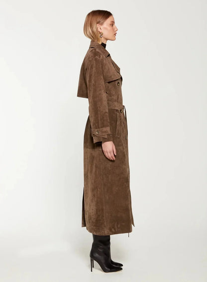 Chloe | Suede Elegant Trenchcoat