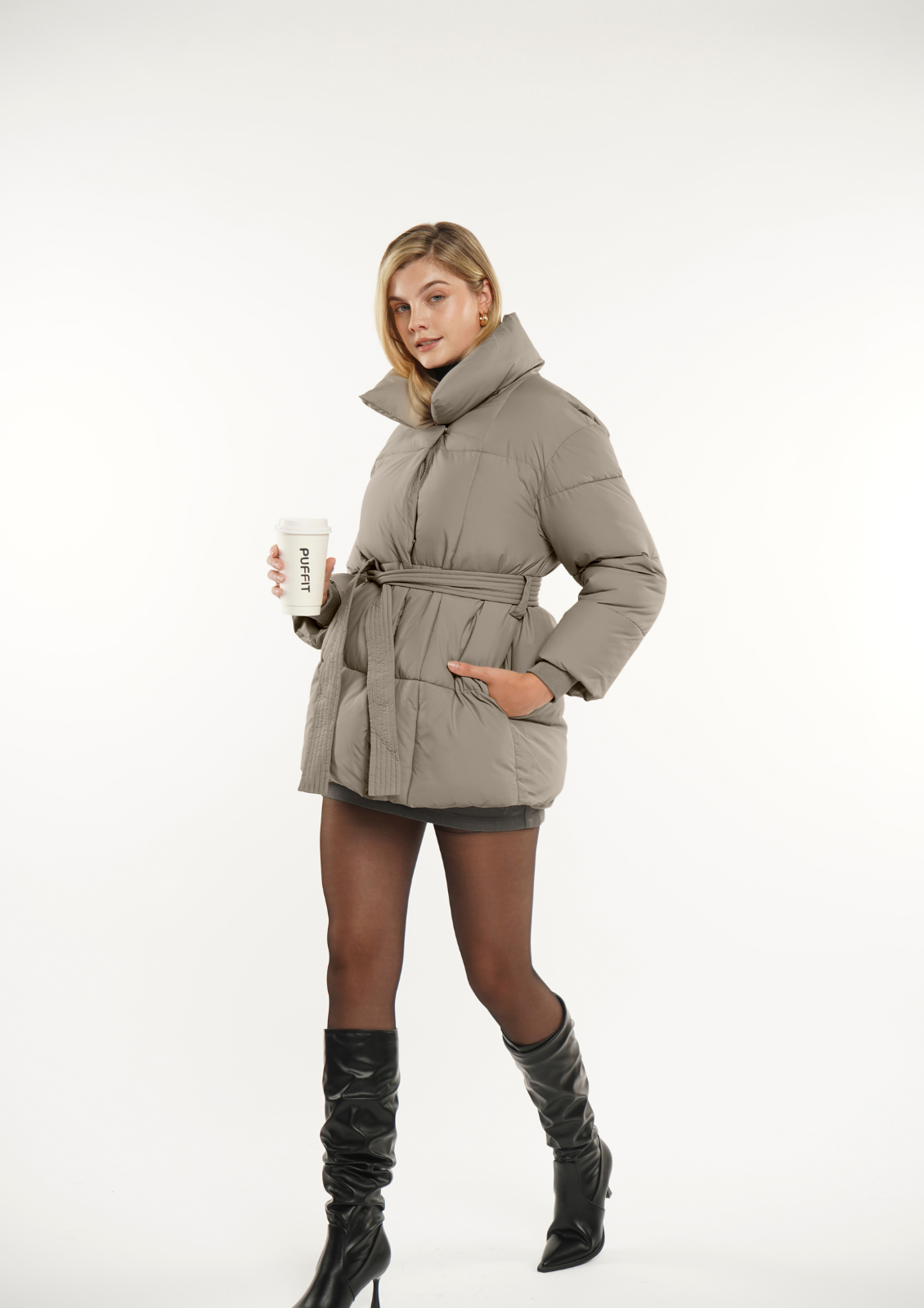 Lisa Belted Puffer Jacket